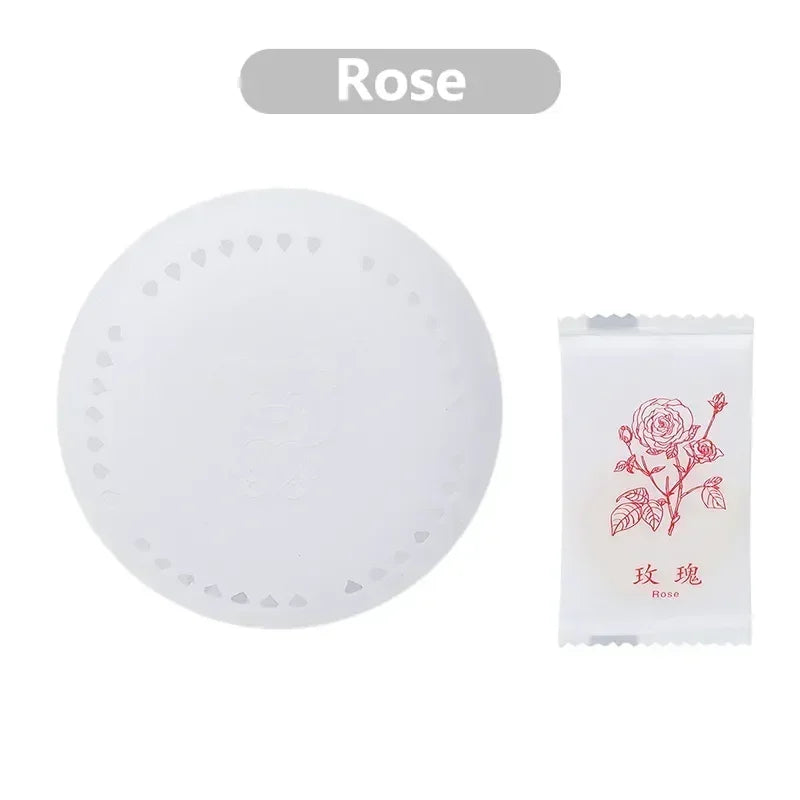 home fragrance solid air freshener in rose scent with decorative packaging and design