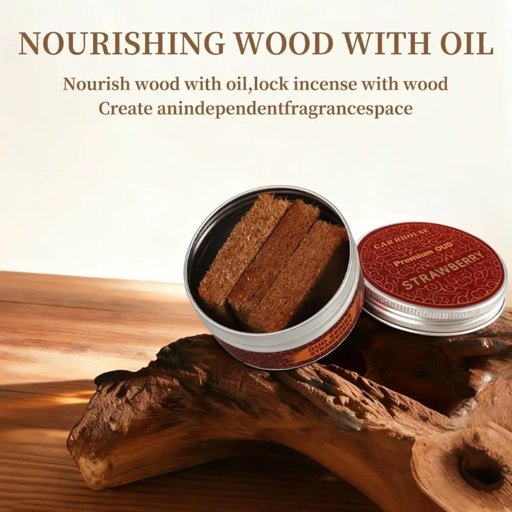 High-end car air freshener with nourishing wood and oil, creating an independent fragrance space, featuring strawberry aroma.