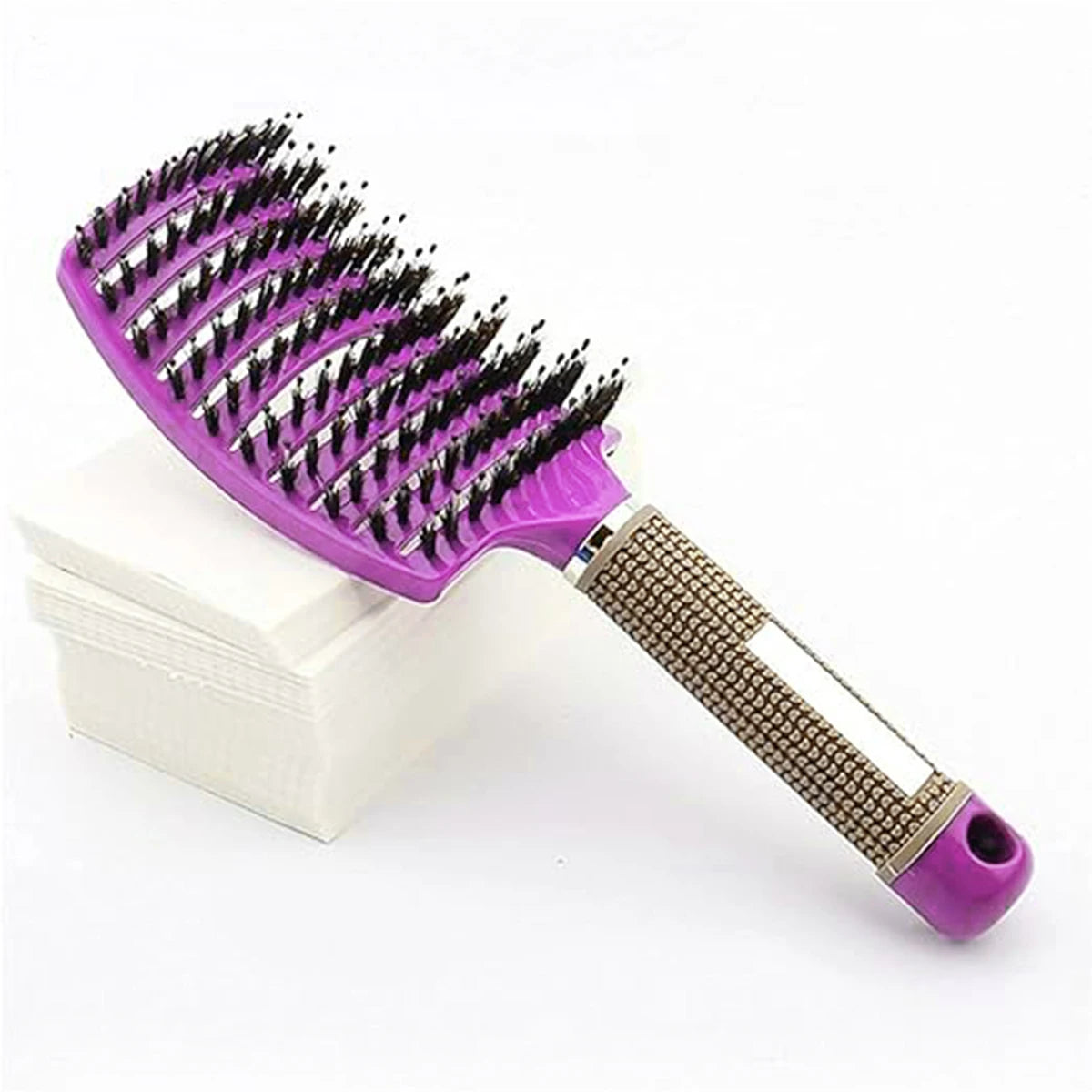 Hair Brush Scalp Massage Comb Hairbrush Boar Bristle Nylon Women