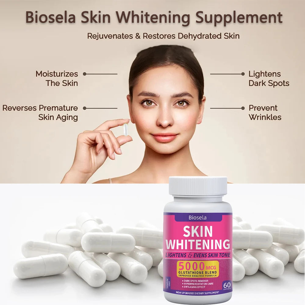 Foods Supplement Glutathione 5000mcg Vitamin C Skin Tone