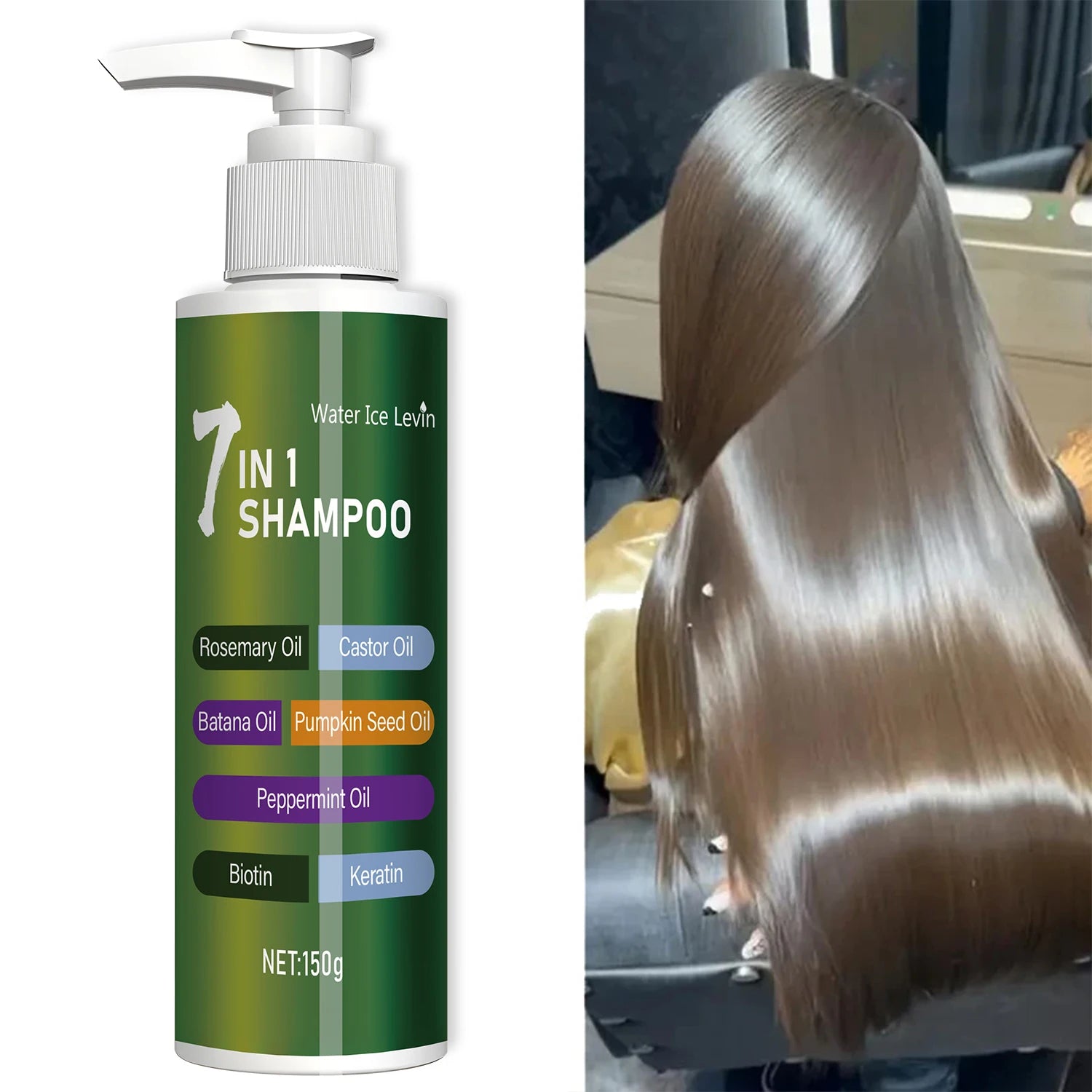 7-in-1 Shampoo Rich in Rosemary Castor Oil Gentle Cleansing