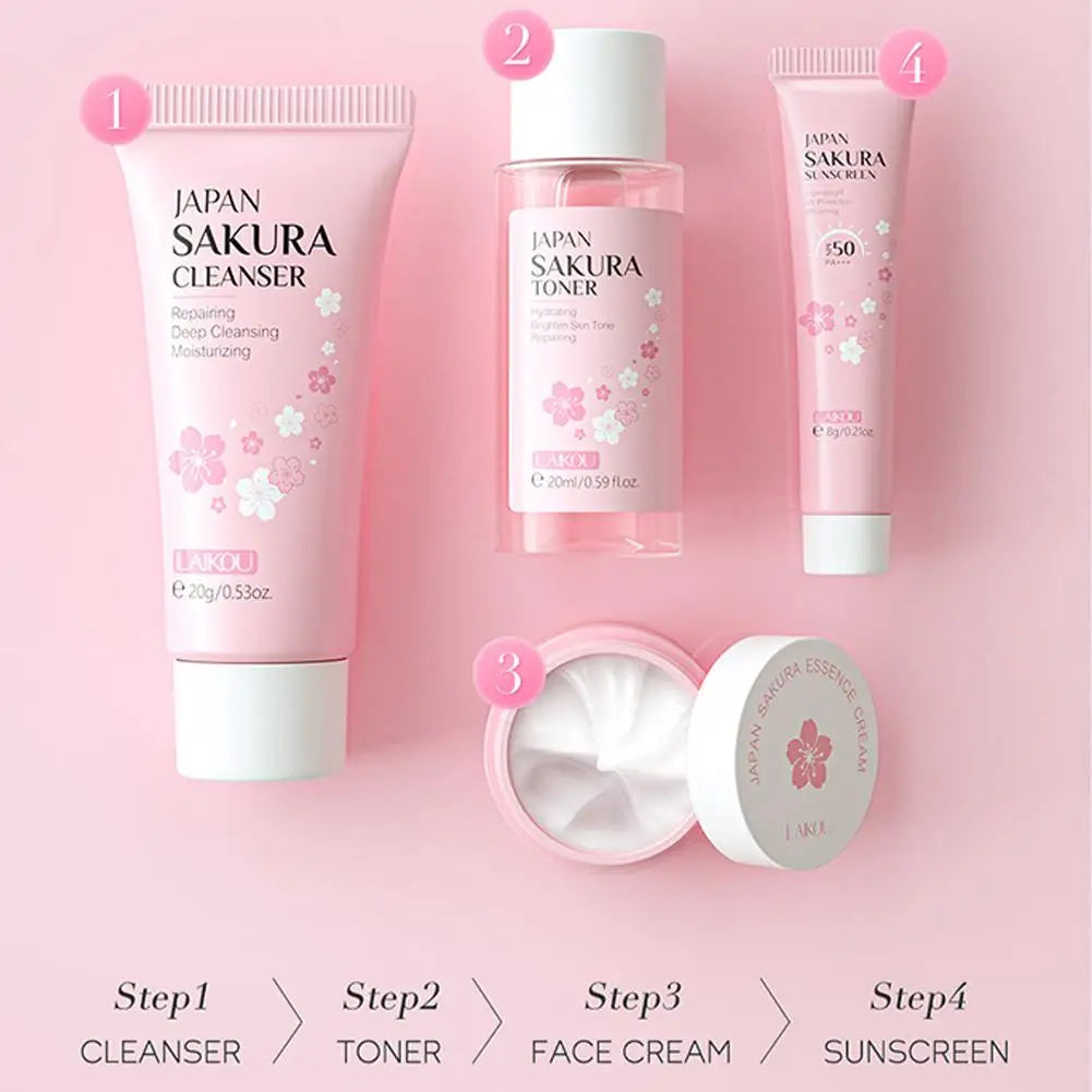 Sakura Skin Care Sets & Kits With Cleanser Serum Eye Cream essence Cream