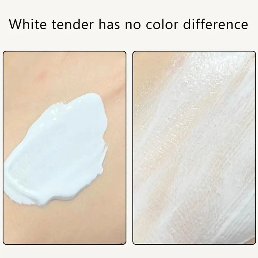TFIT facial makeup kit cream swatch showing no color difference on skin.