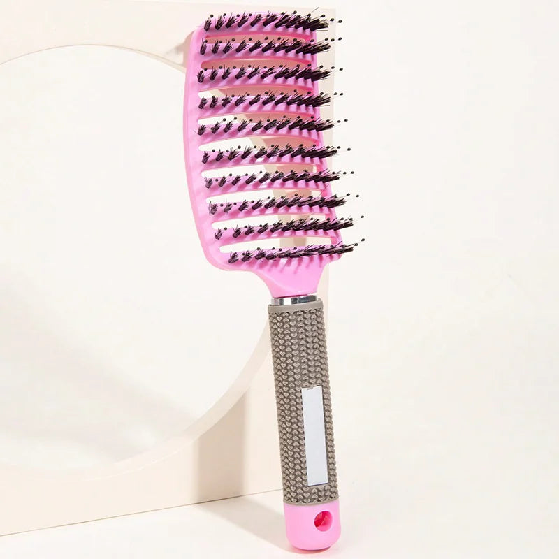 Hair Brush Scalp Massage Comb Hairbrush Boar Bristle Nylon Women