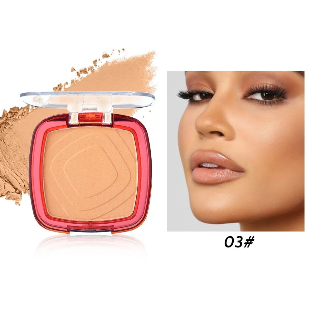 Matte Set Powder Full Coverage Pressed Powder Foundation With Puff Applicator 24H Fresh Wear Weightless Finishing Powder Makeup