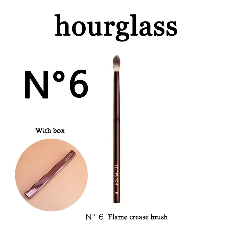 hourglass N°6 Flame crease brush with box, premium makeup brush for precise application.