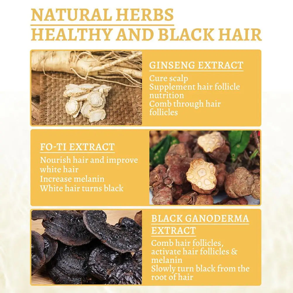 White To Black Hair Oil For Repairing From White To Black