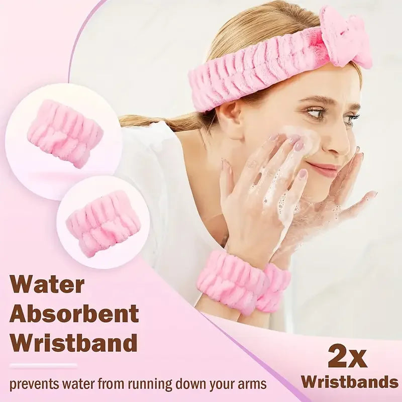Water Absorbent Wristband prevents water from running down your arms 2x Wristbands in pink color
