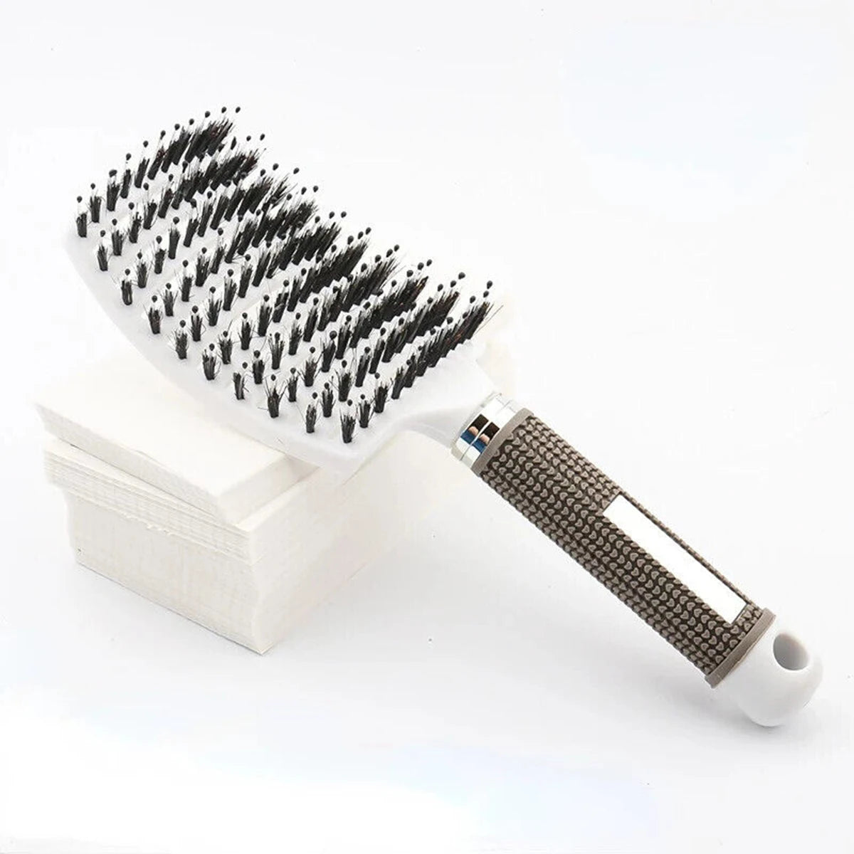 Hair Brush Scalp Massage Comb Hairbrush Boar Bristle Nylon Women