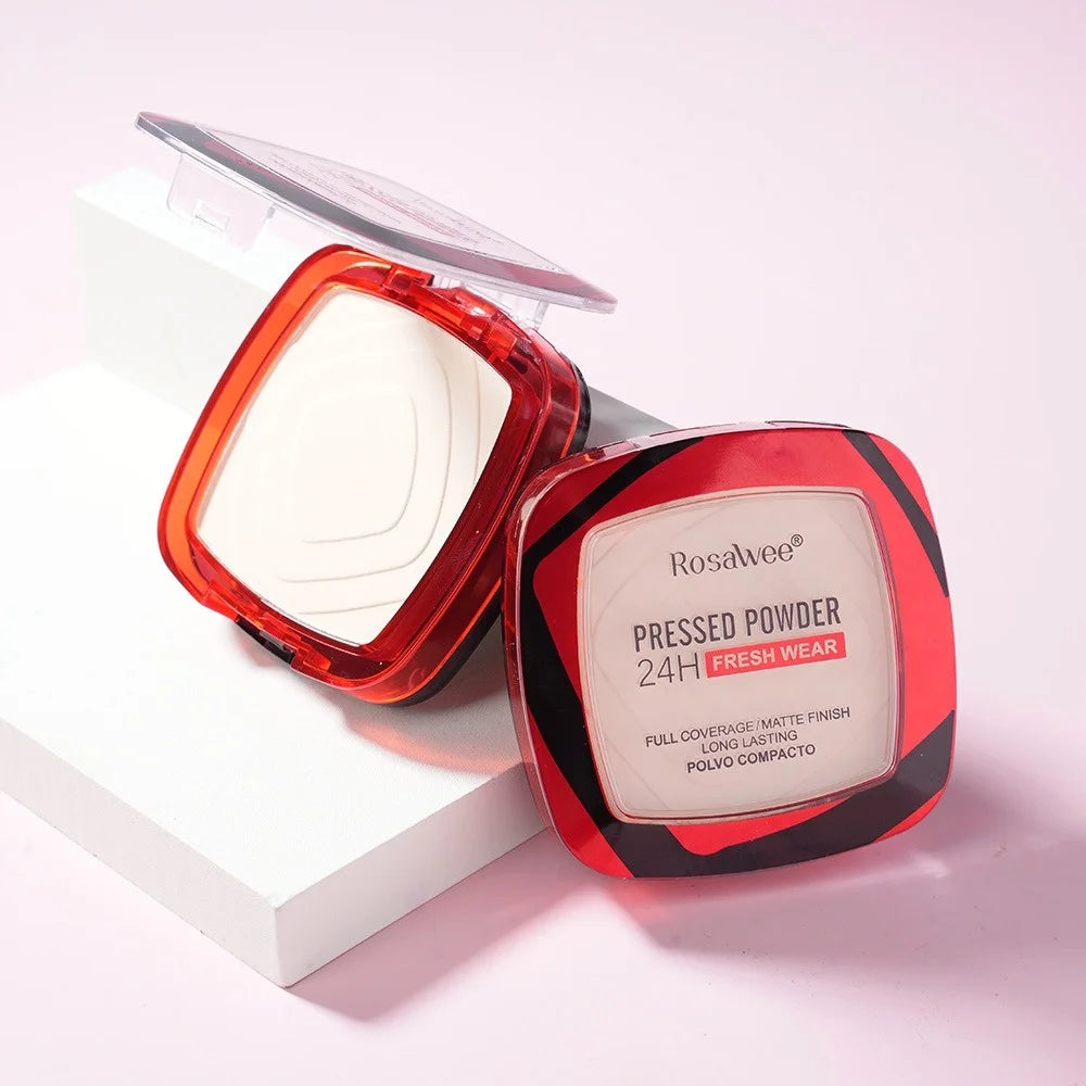 Matte Set Powder Full Coverage Pressed Powder Foundation With Puff Applicator 24H Fresh Wear Weightless Finishing Powder Makeup