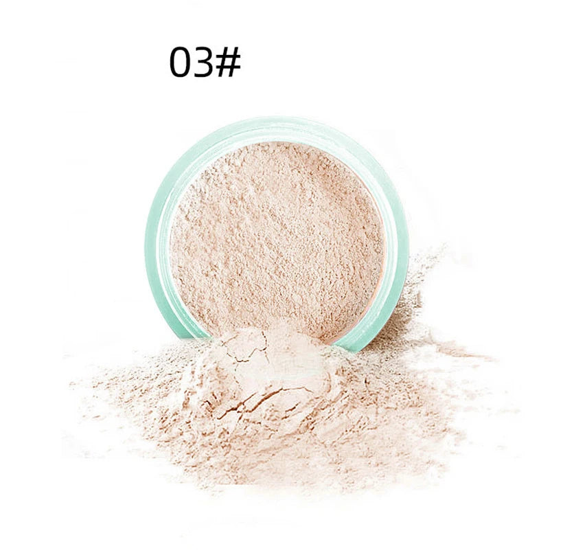 3 color facial loose powder waterproof oil control honey powder in jar with label 03