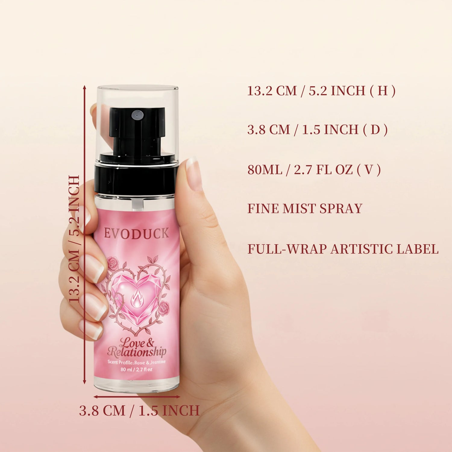 Fragrance Spray Rose &amp; Jasmine scent 80mlperfume