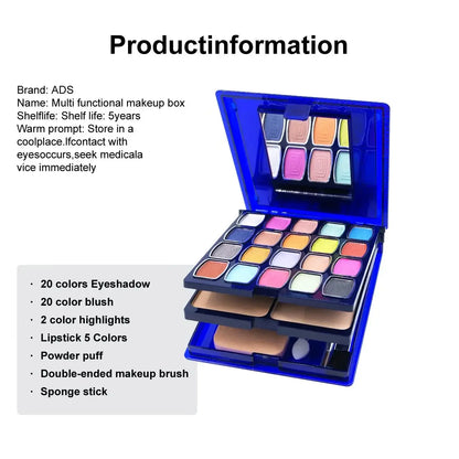 30-color multifunctional makeup palette eyeshadow + blush + powder + lip gloss