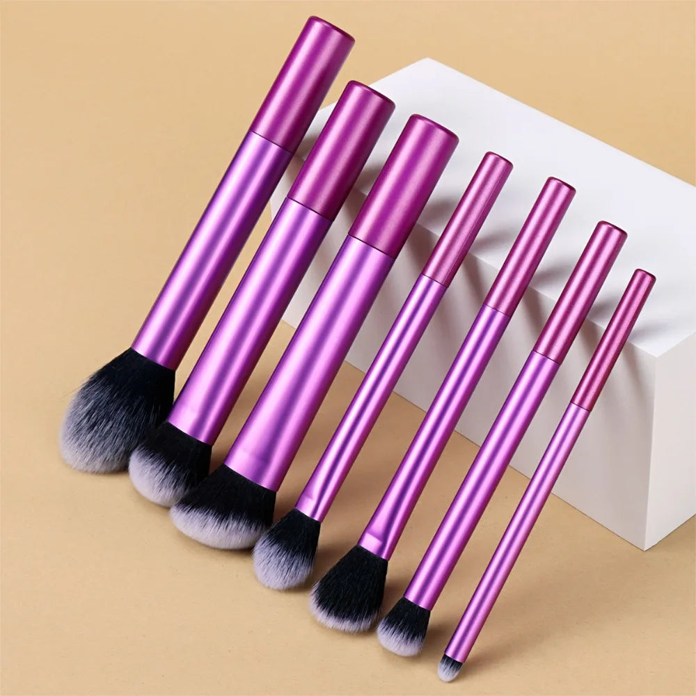 7PcsSet Soft Makeup Brush Kit Synthetic Hair Easy To Clean