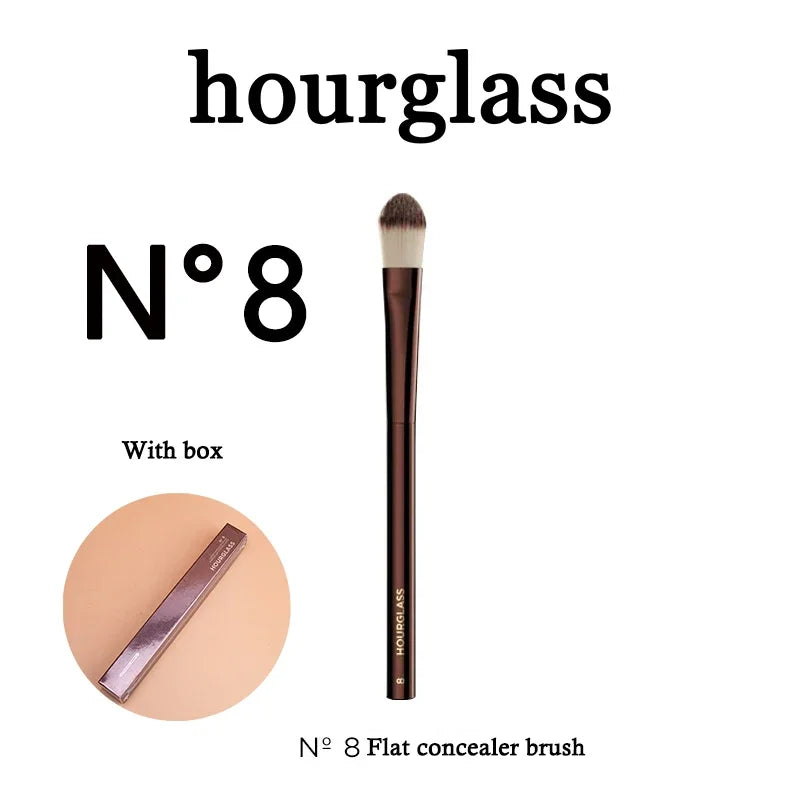 hourglass N° 8 flat concealer brush with box in elegant design and soft bristles for flawless makeup application