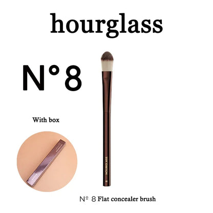 hourglass N° 8 flat concealer brush with box in elegant design and soft bristles for flawless makeup application