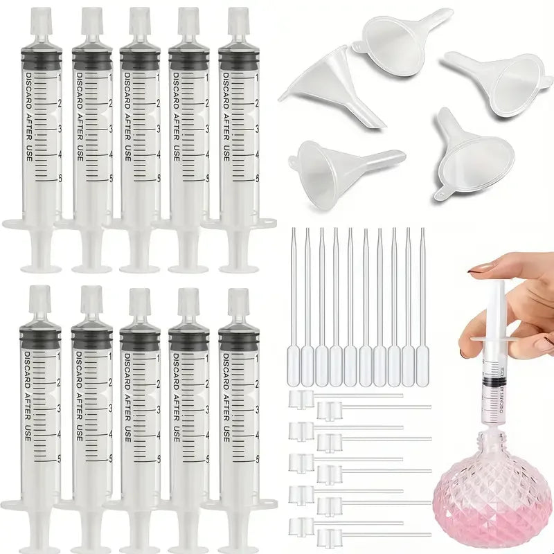 Perfume Supplement Set Funnel, Pipette Dropper &amp; Syringe Kit