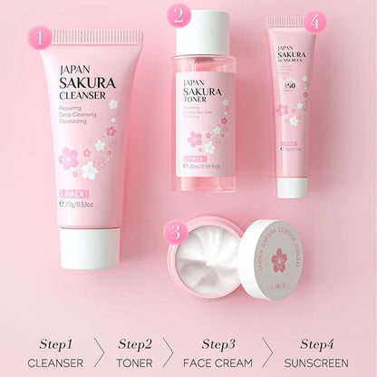 Sakura Skin Care Sets &amp; Kits With Cleanser Serum Eye Cream essence Cream 