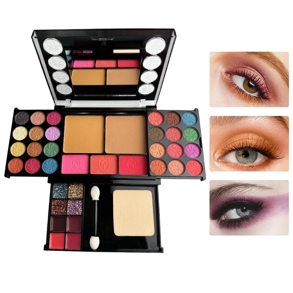 37 Colors Makeup Set Palette Kit Mini Travel Size Eyeshadow Blush Pressed Powder Lipstick Set Korean Cosmetics Women Waterproof