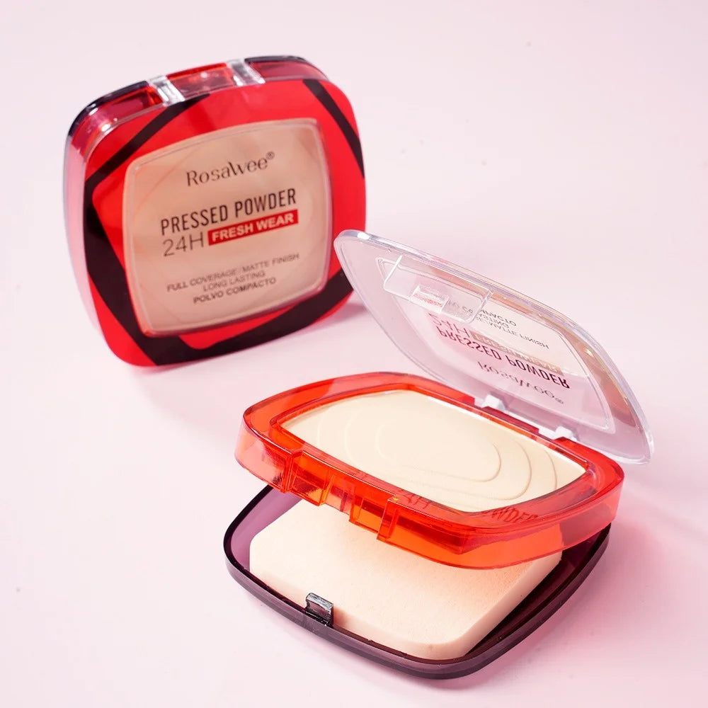 Matte Set Powder Full Coverage Pressed Powder Foundation With Puff Applicator 24H Fresh Wear Weightless Finishing Powder Makeup