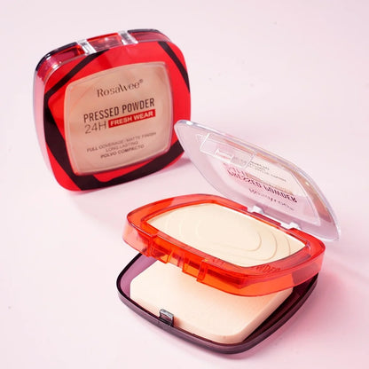 Matte Set Powder Full Coverage Pressed Powder Foundation With Puff Applicator 24H Fresh Wear Weightless Finishing Powder Makeup