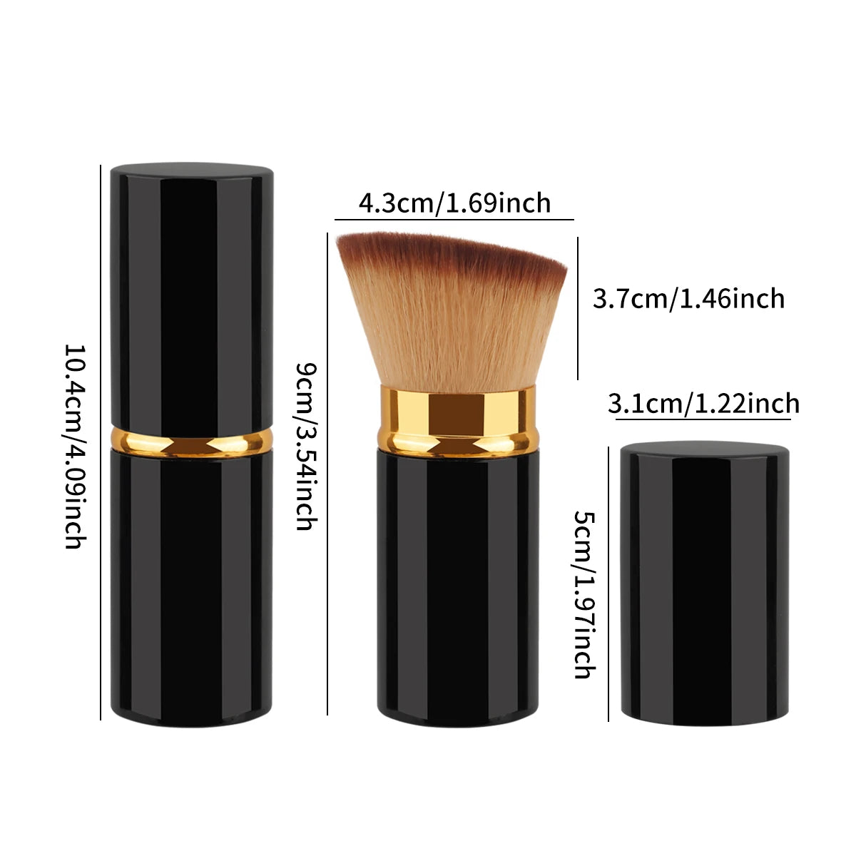 1 Pcs Retractable Makeup Brushes Powder Foundation Blending Blush Brush Make Up Cosmetics Brushes Female Metal Handle Brush