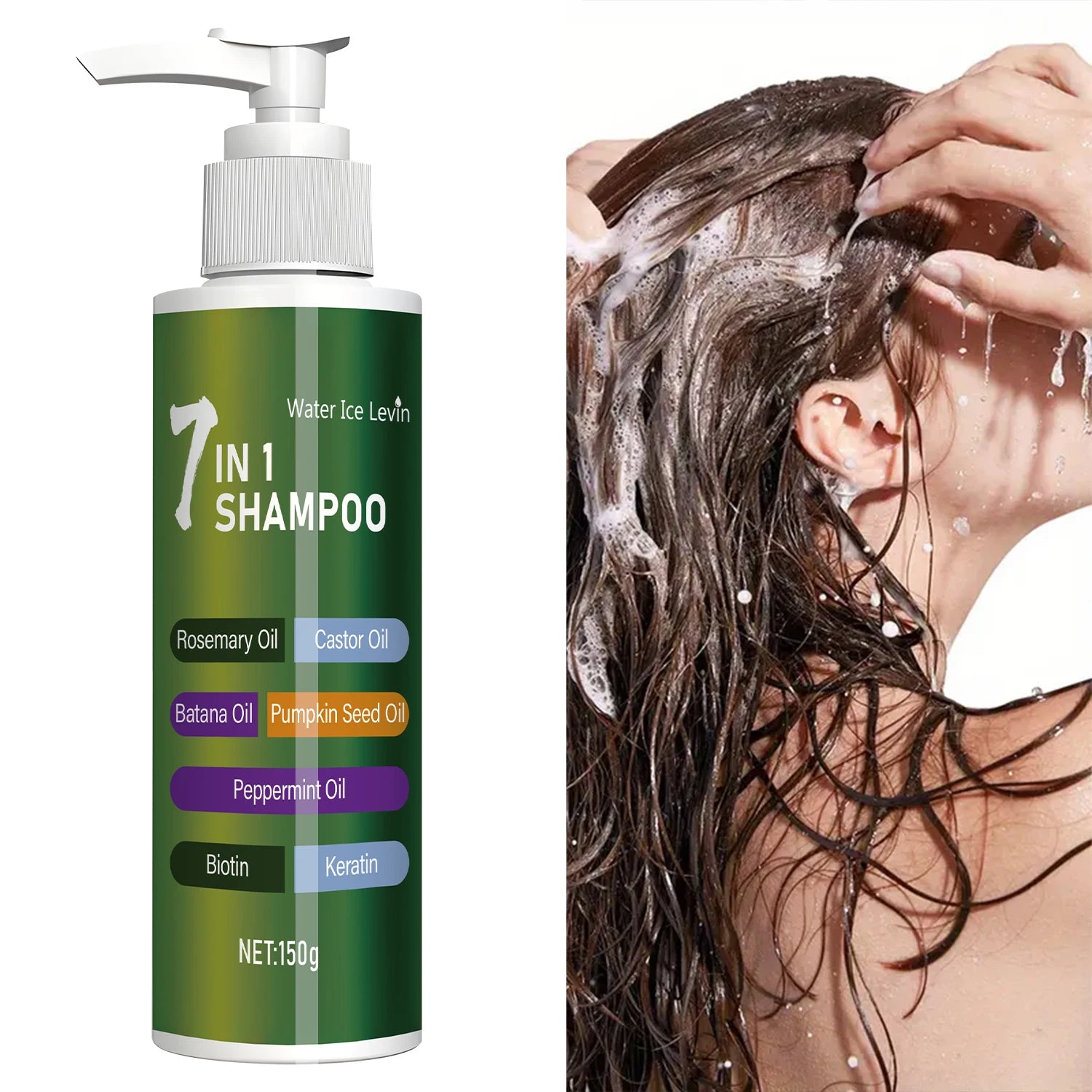 7-in-1 Shampoo Rich in Rosemary Castor Oil Gentle Cleansing 