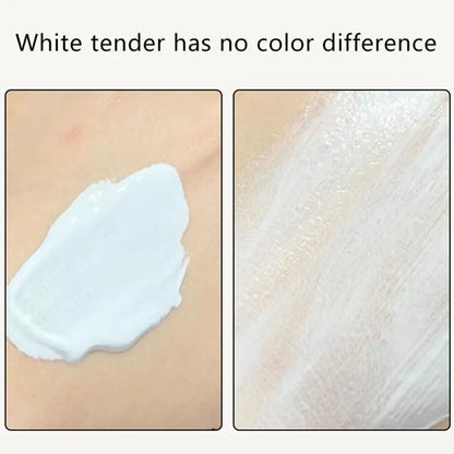TFIT facial makeup kit cream swatch showing no color difference on skin.