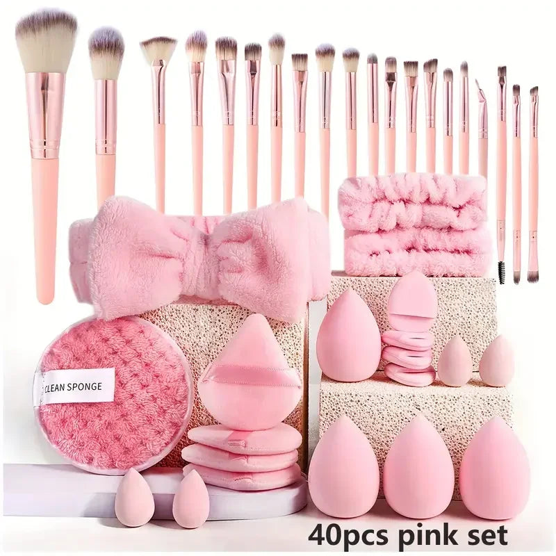 2040 Pink Makeup kit Complete Makeup Brush Set Big set includes Soft Brushes with 40pcs pink beauty accessories