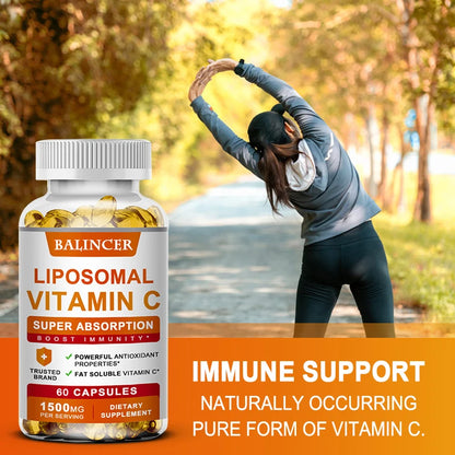Liposomal Vitamin C Supplement - Easily Absorbed, Fat-Soluble Vitamin C, Antioxidant, Support Immune System, Promote Skin Health