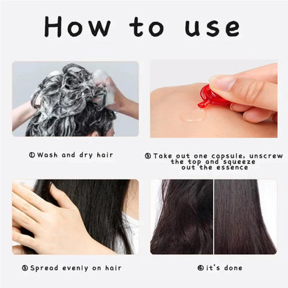 Hair Vitamin Capsule Keratin Oil Repair Frizzy Dry Hair Restore Soft Smooth Shiny Deep Moisturizing Nourishing Scalp Beauty Care