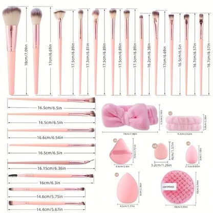 2040 Pink Makeup kit Complete Makeup Brush Set Big set includes Soft Brushes with various sizes and shapes.