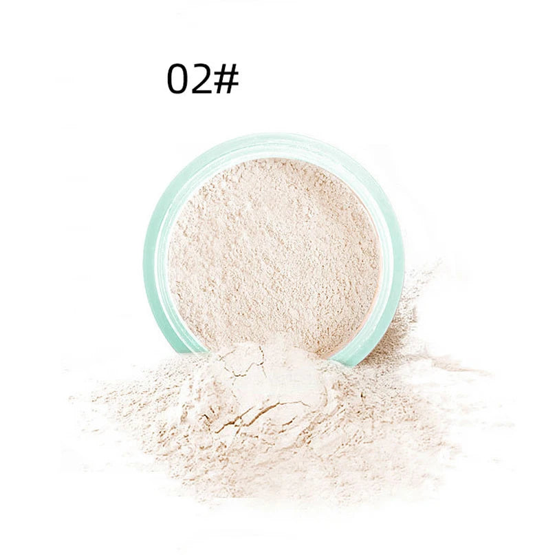 3 color facial loose powder waterproof oil control honey powder in container with shade 02