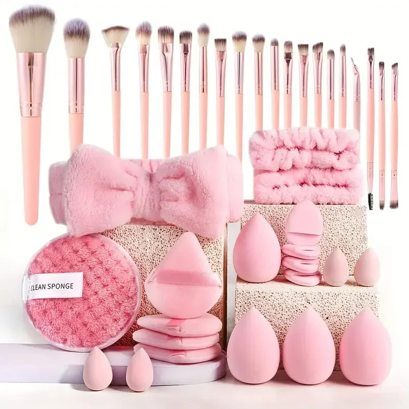 2040 Pink Makeup kit Complete Makeup Brush Set Big set includes Soft Brushes and beauty sponges.