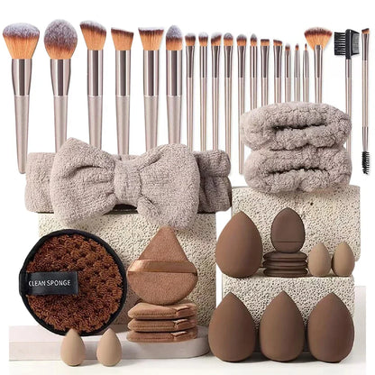 2040 Pink Makeup kit Complete Makeup Brush Set Big set includes Soft Brushes with various tools and sponges.