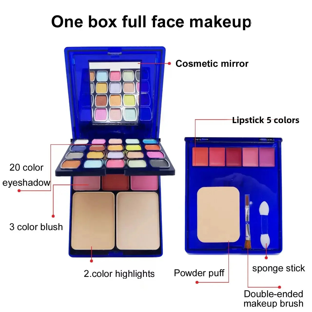 30-color multifunctional makeup palette eyeshadow + blush + powder + lip gloss