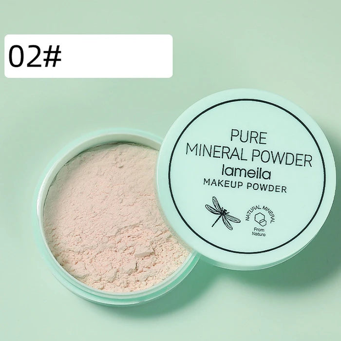 3 color facial loose powder waterproof oil control honey powder in light mineral shade from Lameila.