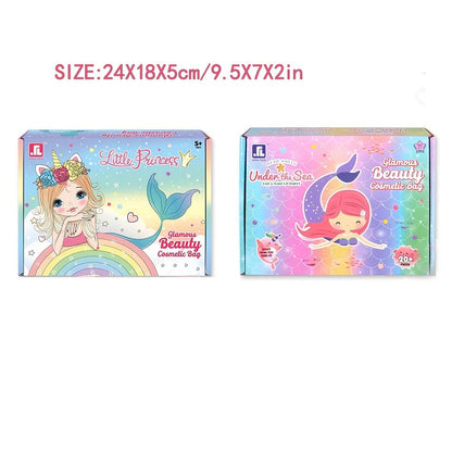 Kids Makeup Kit for Girl - 20 Pcs Real Washable Non-Toxic Girls Makeup Kit for Kids with Cute Princess Cosmetic Purse, Play Make