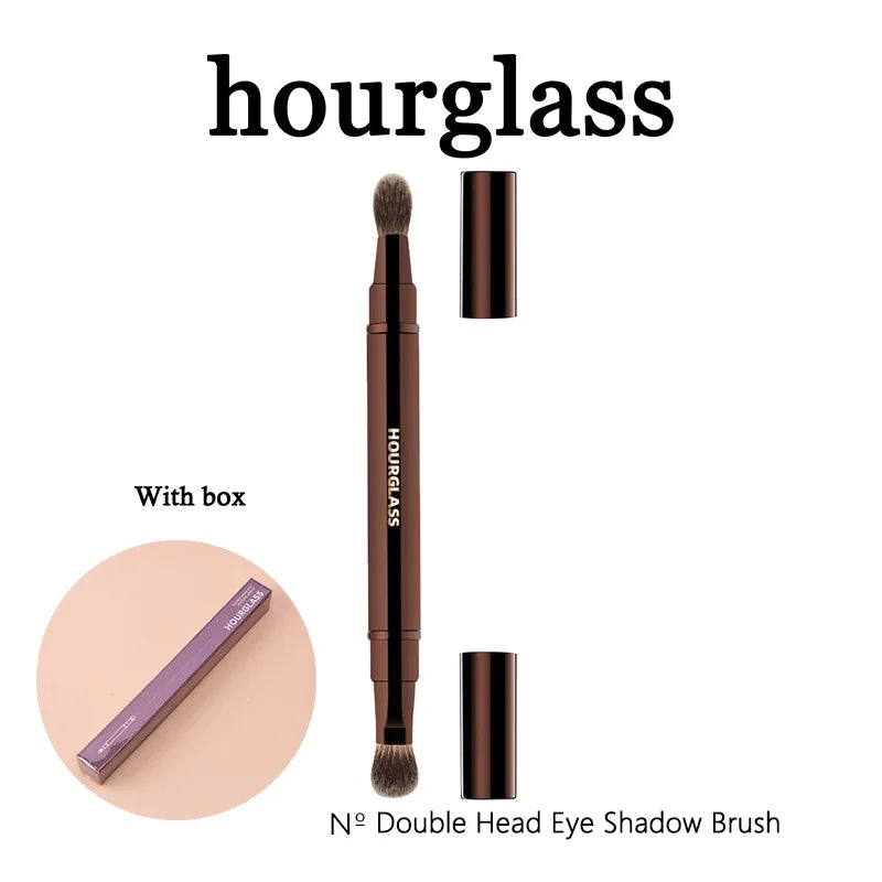 Hourglass N° Double Head Eye Shadow Brush with box for seamless makeup application.