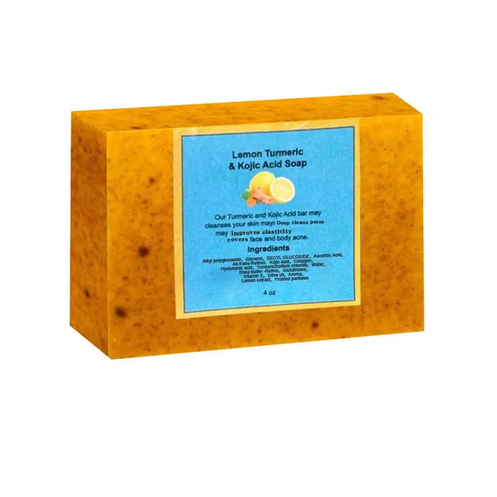Turmeric Lemon Soap cleansing pad Face Cream Serum Turmeric Serie skin tone, Lemon Turmeric and Kojic Acid Soap bar, skincare product.