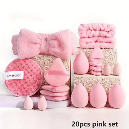 2040 Pink Makeup kit Complete Makeup Brush Set Big set includes Soft Brushes and sponges in a 20pcs pink set.