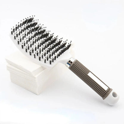 Hair Brush Scalp Massage Comb Hairbrush Boar Bristle Nylon Women