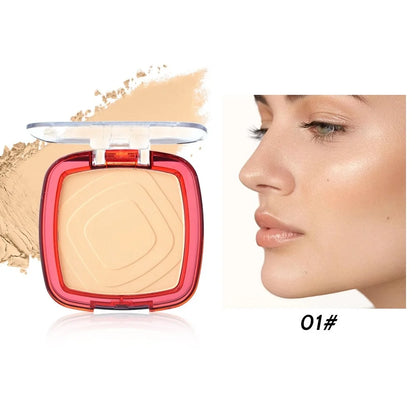 Matte Set Powder Full Coverage Pressed Powder Foundation With Puff Applicator 24H Fresh Wear Weightless Finishing Powder Makeup