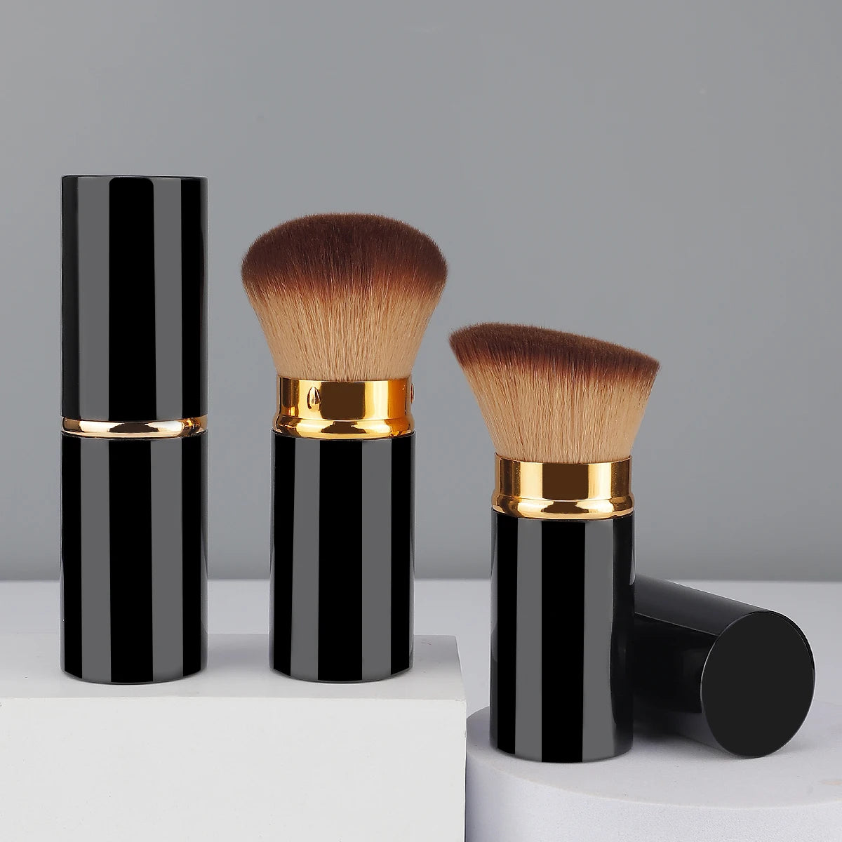 1 Pcs Retractable Makeup Brushes Powder Foundation Blending Blush Brush Make Up Cosmetics Brushes Female Metal Handle Brush